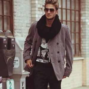 Black Knit Infinity Scarf by Tough Headwear